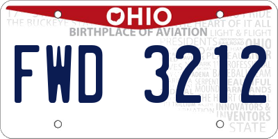 OH license plate FWD3212