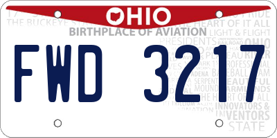 OH license plate FWD3217