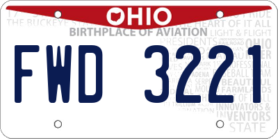 OH license plate FWD3221