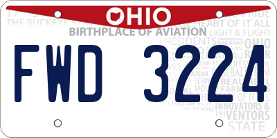 OH license plate FWD3224
