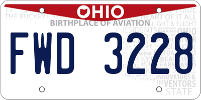 OH license plate FWD3228