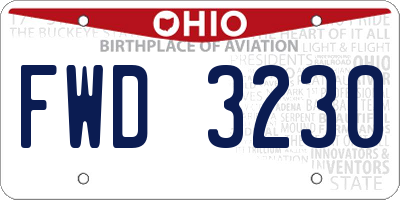 OH license plate FWD3230