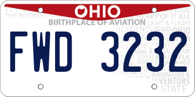 OH license plate FWD3232
