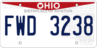 OH license plate FWD3238