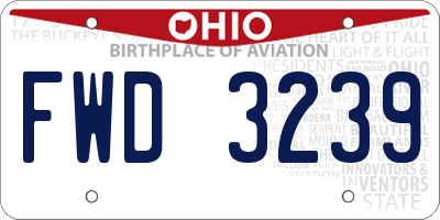 OH license plate FWD3239
