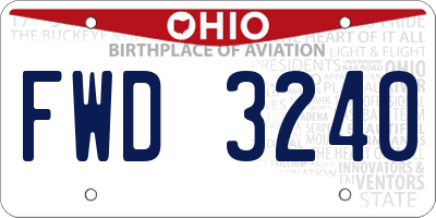 OH license plate FWD3240