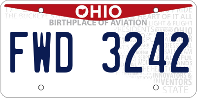 OH license plate FWD3242