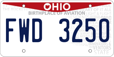 OH license plate FWD3250