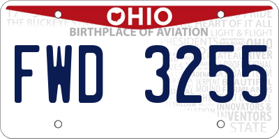 OH license plate FWD3255
