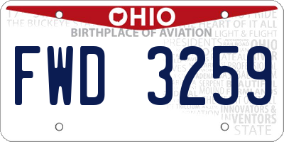 OH license plate FWD3259