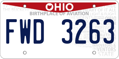 OH license plate FWD3263