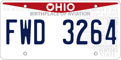 OH license plate FWD3264