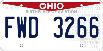 OH license plate FWD3266