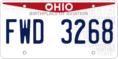 OH license plate FWD3268