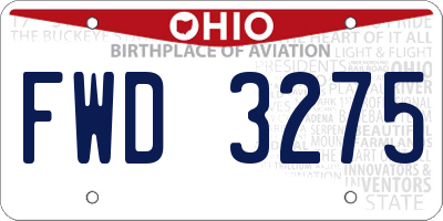 OH license plate FWD3275