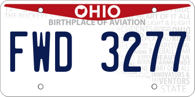 OH license plate FWD3277