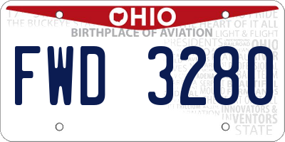 OH license plate FWD3280