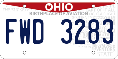 OH license plate FWD3283