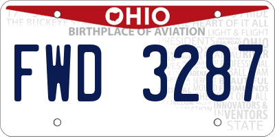 OH license plate FWD3287