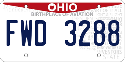 OH license plate FWD3288