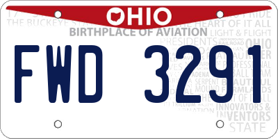 OH license plate FWD3291