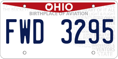 OH license plate FWD3295