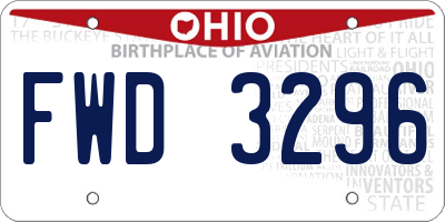 OH license plate FWD3296