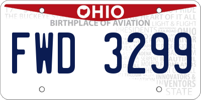 OH license plate FWD3299