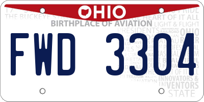 OH license plate FWD3304