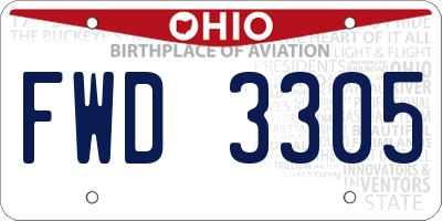 OH license plate FWD3305