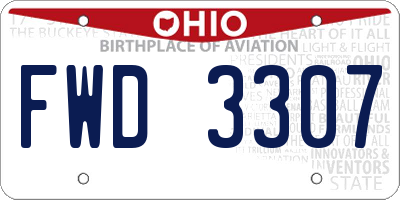 OH license plate FWD3307