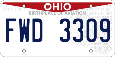 OH license plate FWD3309