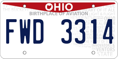OH license plate FWD3314