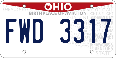 OH license plate FWD3317