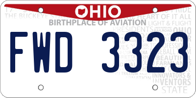 OH license plate FWD3323