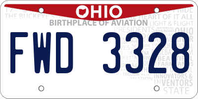 OH license plate FWD3328