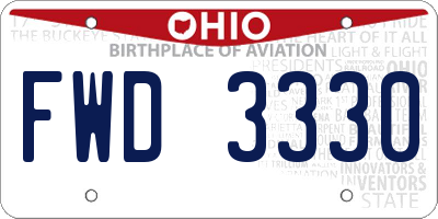 OH license plate FWD3330