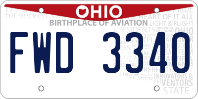OH license plate FWD3340