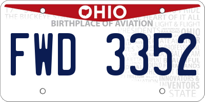 OH license plate FWD3352