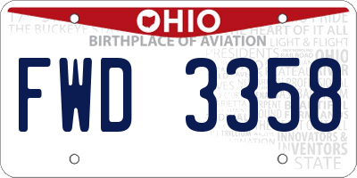 OH license plate FWD3358