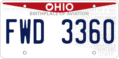 OH license plate FWD3360