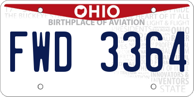 OH license plate FWD3364