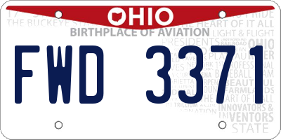 OH license plate FWD3371