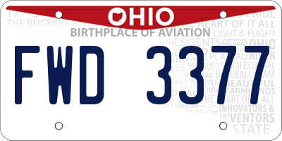OH license plate FWD3377