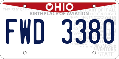 OH license plate FWD3380