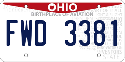 OH license plate FWD3381