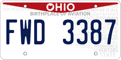OH license plate FWD3387