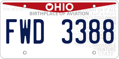 OH license plate FWD3388