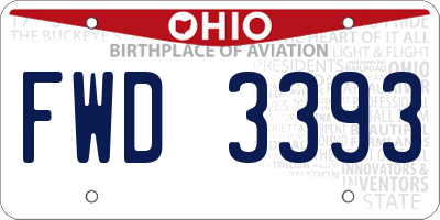OH license plate FWD3393