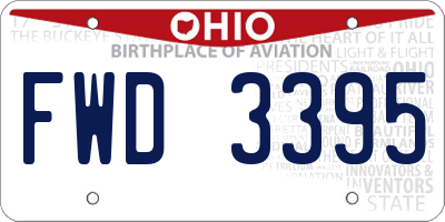 OH license plate FWD3395
